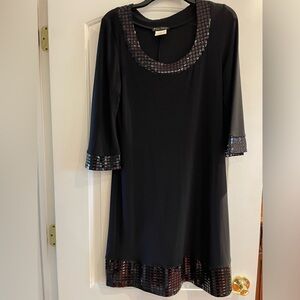 Black stretch knit tunic